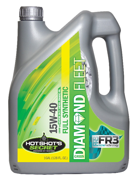 Hot Shot’s Secret, manufacturer of a full line of performance fuel and oil additives for fleet and high performance race vehicles, now provides a full synthetic 15W-40 engine oil in their Green Diamond Fleet line of diesel oils. 