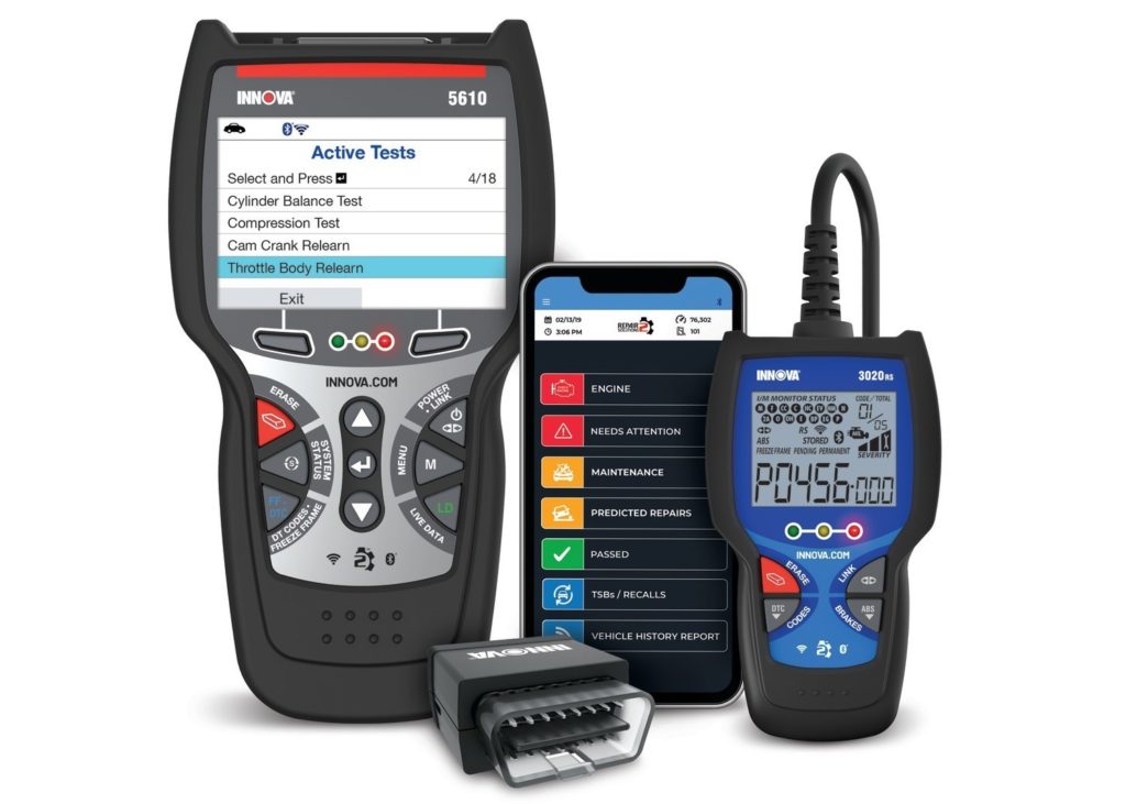 Innova Electronics Corporation, supplier of test equipment and diagnostic reporting for the automotive aftermarket, announced the availability of its RepairSolutions2 app and new line of Wi-Fi- and Bluetooth-enabled on-board diagnostic tools.