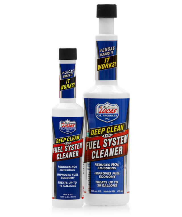 Lucas Oil Deep Clean Fuel System Cleaner is a powerful fuel additive designed to clean the entire fuel system from the gasoline tank to the fuel pump and fuel injectors.  