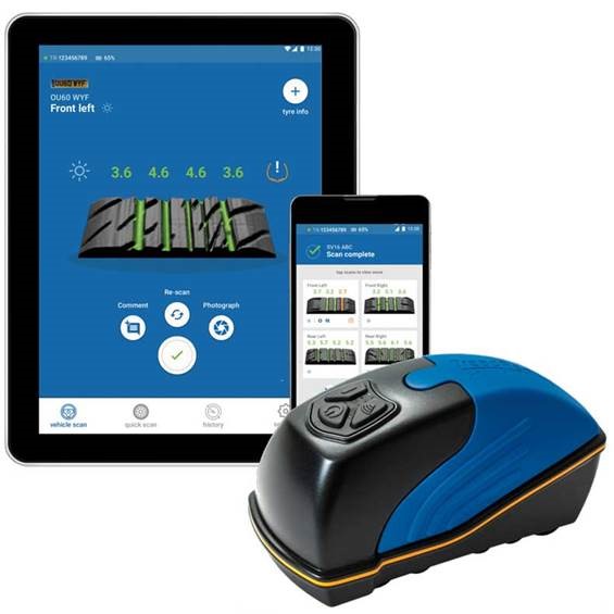 The new Total Shop Solutions(TSS) TreadReader from Snap-on is a handheld mobile scanner that does not require an internet connection to perform a complete scan for accurate tire inspection. 
