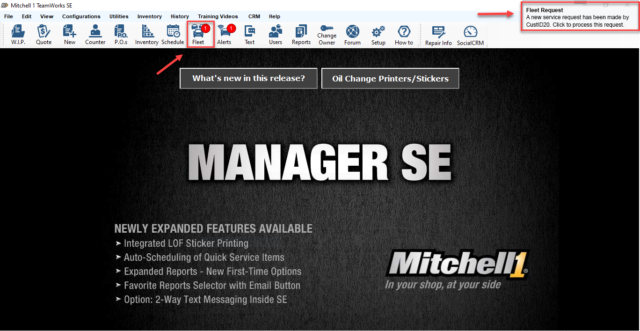 Mitchell 1 announces the most recent release of its Manager SE shop management software includes new automotive fleet management and communication features.