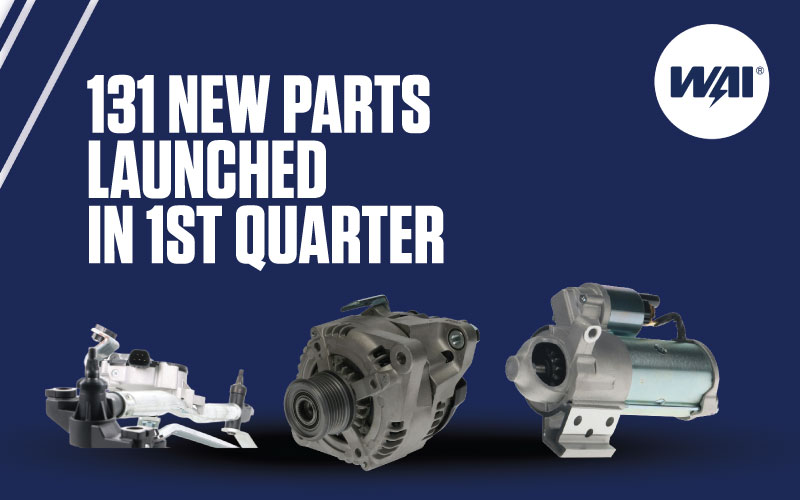 WAI Global is helping customers stay ahead of replacement demand with 131 new part numbers introduced in the first quarter of 2026, expanding coverage for more than 27 million vehicles in operation across North America.